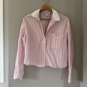 OLD NAVY cropped pink button down